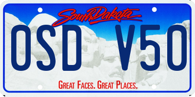 SD license plate 0SDV50