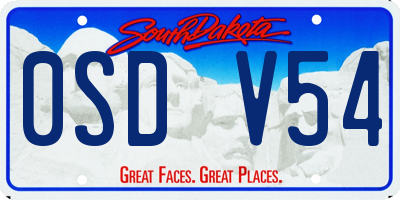 SD license plate 0SDV54