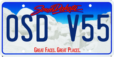 SD license plate 0SDV55