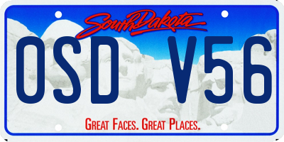 SD license plate 0SDV56