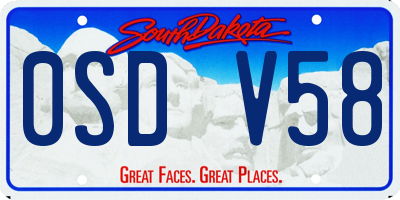 SD license plate 0SDV58