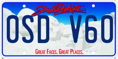SD license plate 0SDV60