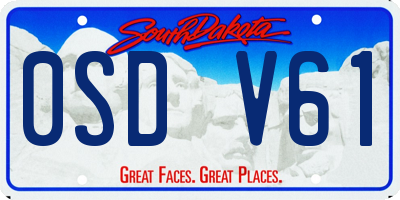 SD license plate 0SDV61