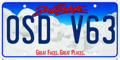 SD license plate 0SDV63