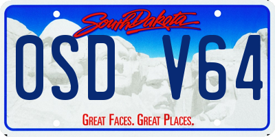 SD license plate 0SDV64