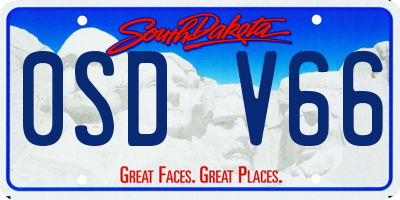SD license plate 0SDV66