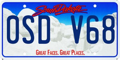SD license plate 0SDV68