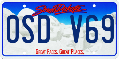 SD license plate 0SDV69