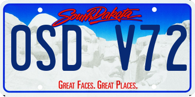 SD license plate 0SDV72