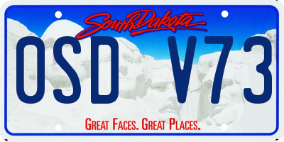 SD license plate 0SDV73