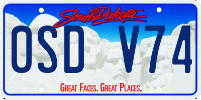 SD license plate 0SDV74