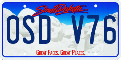 SD license plate 0SDV76