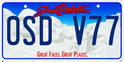 SD license plate 0SDV77