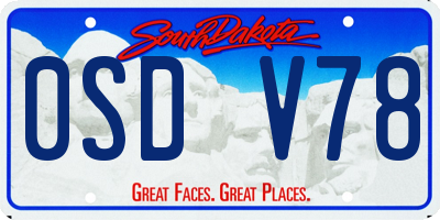SD license plate 0SDV78