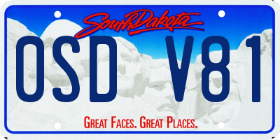 SD license plate 0SDV81