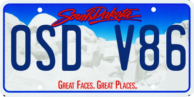 SD license plate 0SDV86