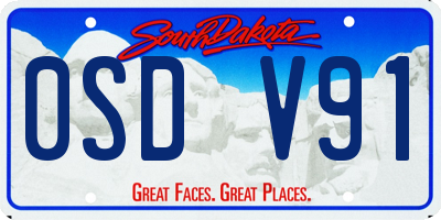 SD license plate 0SDV91