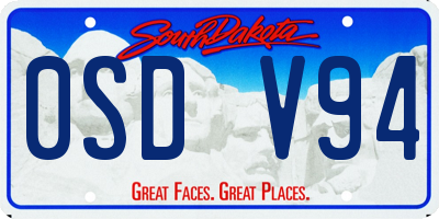 SD license plate 0SDV94