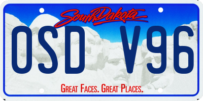 SD license plate 0SDV96