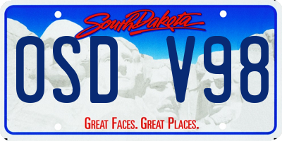 SD license plate 0SDV98