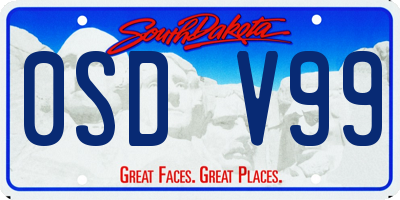 SD license plate 0SDV99