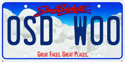 SD license plate 0SDW00