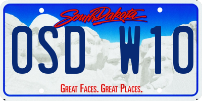 SD license plate 0SDW10
