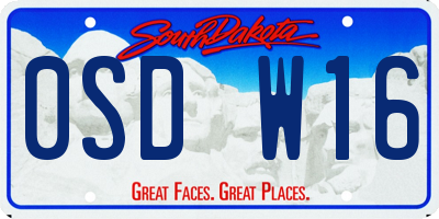 SD license plate 0SDW16