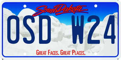 SD license plate 0SDW24