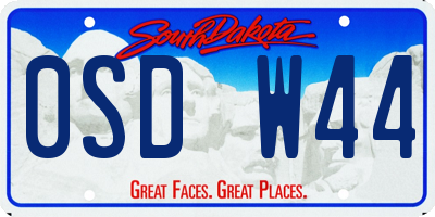 SD license plate 0SDW44