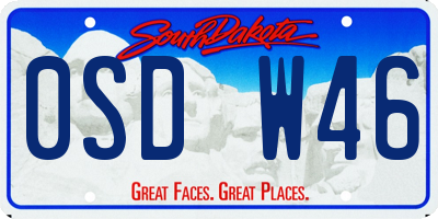 SD license plate 0SDW46