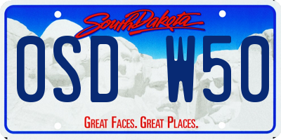 SD license plate 0SDW50