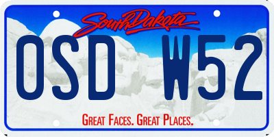 SD license plate 0SDW52