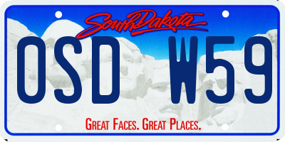 SD license plate 0SDW59