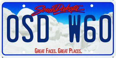 SD license plate 0SDW60
