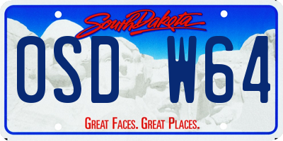 SD license plate 0SDW64