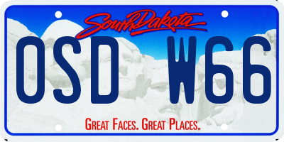 SD license plate 0SDW66