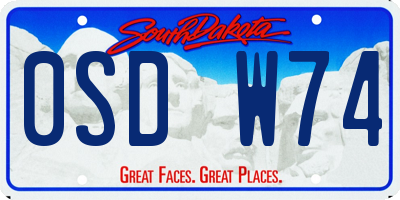 SD license plate 0SDW74
