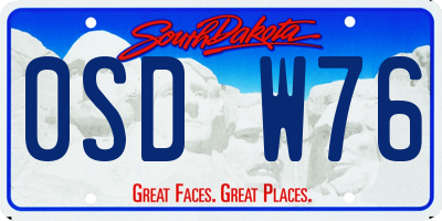 SD license plate 0SDW76