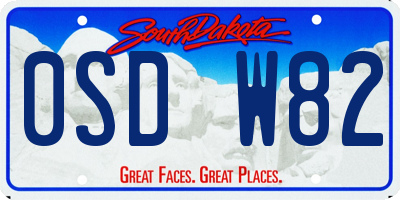 SD license plate 0SDW82