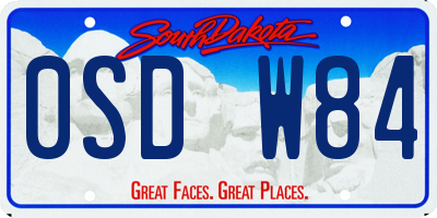 SD license plate 0SDW84