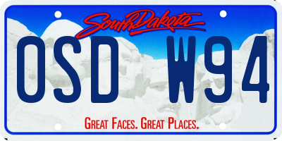 SD license plate 0SDW94