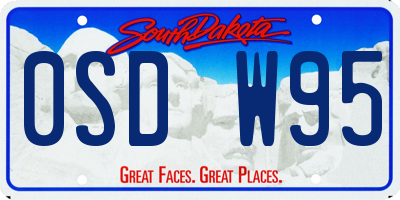 SD license plate 0SDW95