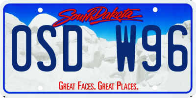 SD license plate 0SDW96