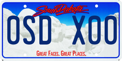 SD license plate 0SDX00