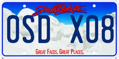 SD license plate 0SDX08
