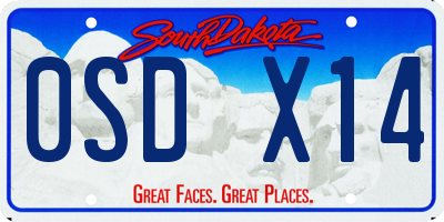 SD license plate 0SDX14