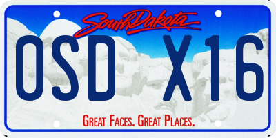 SD license plate 0SDX16