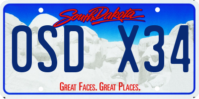 SD license plate 0SDX34