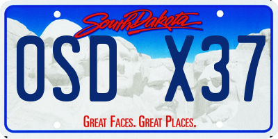SD license plate 0SDX37